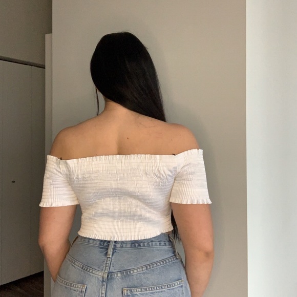 White Corset Off The Shoulder Top - Picture 3 of 3